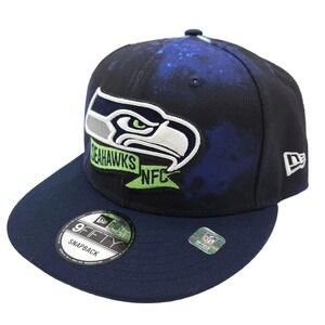 New Era‎ NFL 9Fifty Seattle Seahawks Blue Tie Dye Snapback Hat Football Cap
